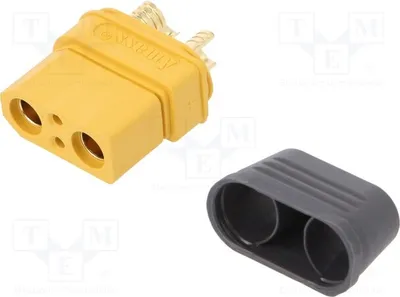 Immagine prodotto di 1 connettore: 4 pin XT90 femmina, saldato per l'alimentazione CC. Connettore XT90I-F per corrente continua