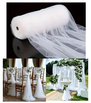 Imagen del producto de Tela de tul transparente, 160 x 800 cm, ideal para decoración
