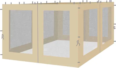 Produktbild von Seitenwände mit Mückennetz für Blätterpavillon 3x4 m - 4-teiliges Set in Sand