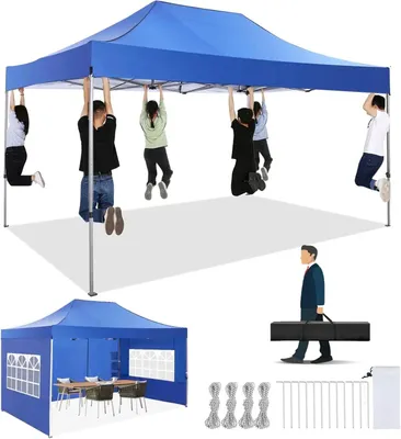 Produktbild von Partyzeltt – Faltbares Zelt – Marktstandzelt – Gartenzelt – Festivalzelt – 3 x 4,5 Meter – 420D Oxford-Material