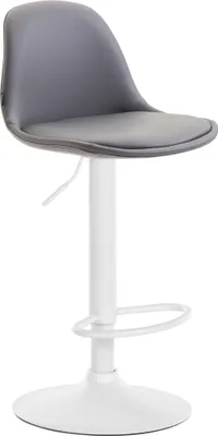Immagine prodotto di Sgabello da bar Kiel in Pelle finta, colore:grigio, colore struttura:bianco