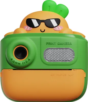 Produktbild von K64 Kinderkamera，Kinder-Druckkamera, Thermodrucker, Multifunktionskamera, 48 MP , geeignet für Kinder ab 3 Jahren, grüne Karotte