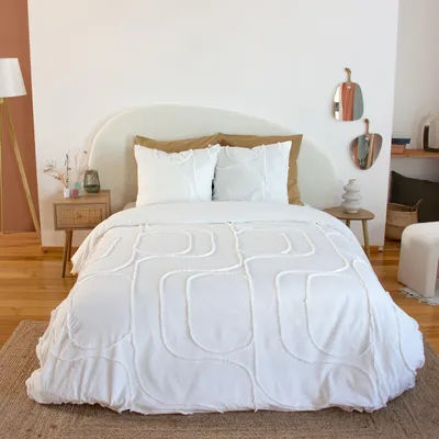 Immagine prodotto di Set biancheria da letto di cotone bianco, 2 posti