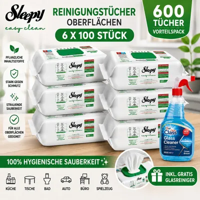 Produktbild von Sleepy Reinigungstücher für den täglichen Oberflächeneinsatz Reinigungstuch Grun