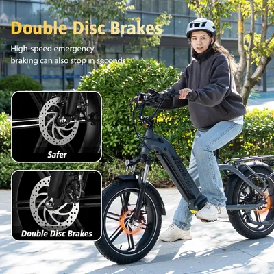 Produktbild von ECORUSH E Bike Herren Damen,48V15.6Ah,E-Bike 20 * 4.0 Zoll,Elektrofahrräder 250W & 25Km/h,E Bike 7-Gang Getriebe mit Display,Reichweite bis zu 120km