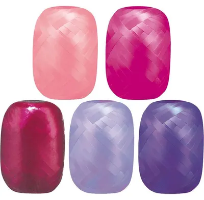 Produktbild von 5 Rollen Geschenkbänder Schleifenband Kräuselband rosa, pink, lila