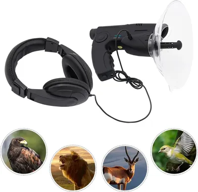 Immagine prodotto di Binocolo per birdwatching, ingrandimento 8x, amplificatore acustico, nero