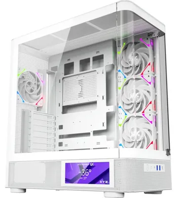 Immagine prodotto di XYZ QUANTUM PRO, Midi Tower, PC, Bianco, ATX, Micro ATX, Mini-ITX, Metallo, Vetro temperato, 18 cm