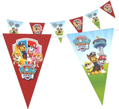 Produktbild von Paw Patrol Wimpelkette 5m Girlande Partydeko Kindergeburtstag bunt