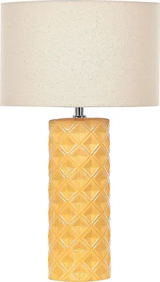 Produktbild von BELIANI Tischlampe Gelb Keramik 49 cm Stoffschirm Trommelform Elegant Modern Nachttischlampe für Schlafzimmer Wohnzimmer