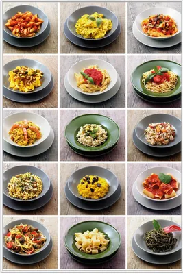 Produktbild von Wallario Wandbild Italienische Pasta, Größe: 61 x 91,50 cm, Poster mit weißem Aluminiumrahmen