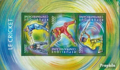 Produktbild von Briefmarken Zentralafrikanische Republik 2015 Mi 5493-5495 Kleinbogen (kompl. Ausgabe) postfrisch Kricket