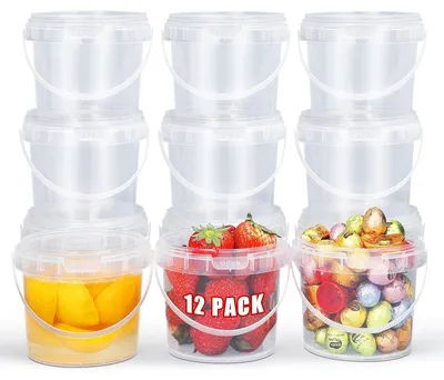 Zdjęcie produktu dla Omgoods - Przezroczyste pojemniki z pokrywkami (12 sztuk)
