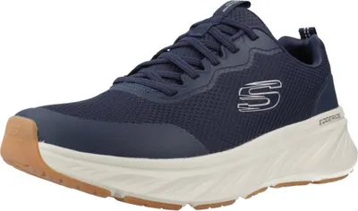 A single navy blue Skechers Edgeride sneaker is shown from a side angle against a white background.