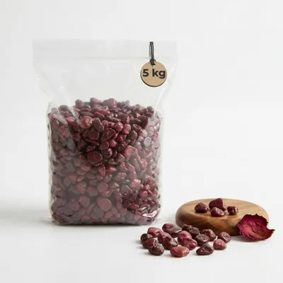 Productafbeelding van Gekleurde decoratiestenen, 5 kg, glazen vazen, strooidecoratie, diameter 8-16 mm, bordeaux