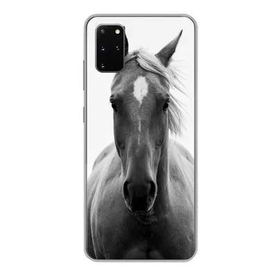Produktbild von MuchoWow® Handyhülle Schutzhülle Hülle für Samsung Galaxy S20 Plus Pferd - Tier - Schwarz - Weiß Silikon Softcase Handy Hülle - Hartschale
