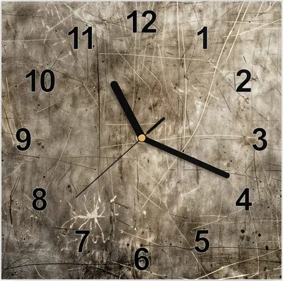 Produktbild von Wanduhr aus Glas mit Motiv Abstrakte Kratzstruktur- 30 x 30 cm - inkl. Aufhängesystem