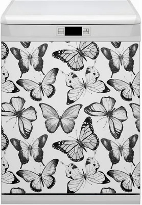 Obrázek produktu pro Magnety Dekorativní magnetická fólie do myčky 60x70 cm kuchyňská - motýl černobílý