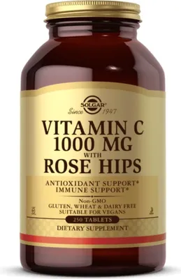 Produktbild von Hagebutten + Vitamin C Solgar 250 Einheiten