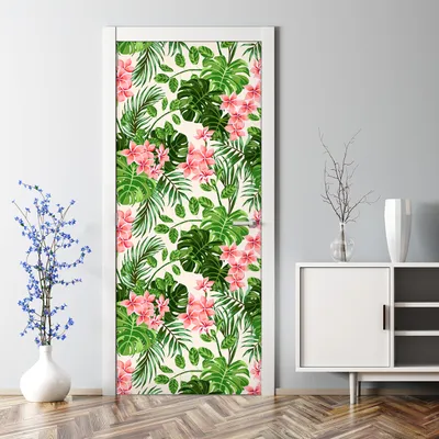 Produktbild von Dekorative Türaufkleber Aaufkleber selbstklebend Tapete Türtapete Tropische Pflanzen 77 x 200 cm