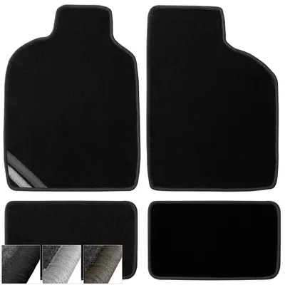 Produktbild von moto-MOLTICO Universal Auto Fußmatten Velours Autoteppiche Automatten Set 4-teilig (Schwarze)