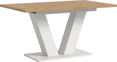 Produktbild von Kulissen-Esstisch >Motion< ausziehbar 190cm, weiß / artisan Eiche Nachbildung - 150/190x76x90cm (BxHxT)