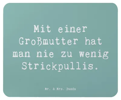 Produktbild von Mr. & Mrs. Panda Mauspad Spruch Großmutter Strickpullis - Meeresbrise - Geschenk, Stricken, pc mousepad, Trost, Familie, computer, Mouse Pad, Handarbeit, Liebe, laptop