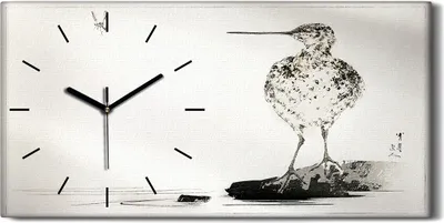 Produktbild von Wandbild Leinwand Bilder Wanduhr 60x30 Zeichnung Asiatische Tier Vogel Kunst - schwarze Hände