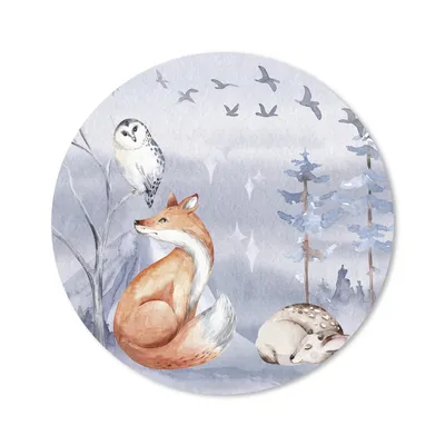 Produktbild von MuchoWow® Mauspad Mousepad Fuchs - Winter - Gemälde 40x40 cm - Mousepads - Maus Mat - Pad - Mausunterlage - Schreibtisch Accessoires