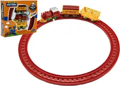 Produktbild von Schlüsselzug + 2 Wagen mit Schienen aus Kunststoff 7cm - Farbenmix