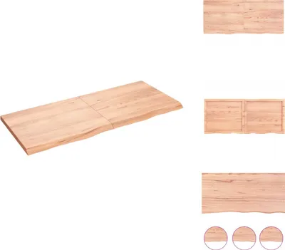 Produktbild von vidaXL Wandregal Hellbraun 140x60x(2-4) cm Massivholz Eiche Behandelt -  Wandregale
