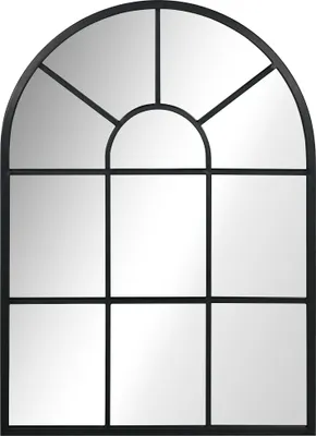 Obrázok produktu pre HOMCOM Nástenné zrkadlo Okenné zrkadlo 70 x 50 cm Dekoratívne zrkadlo s kovovým rámom Závesné zrkadlo do obývačky, spálne, čierne