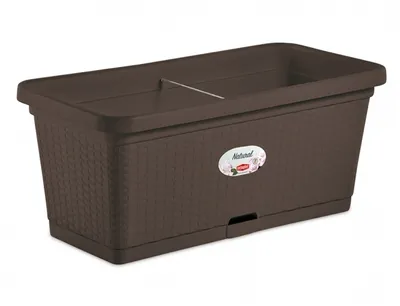 Image de Coffre de jardin Nohel NATUREL plastique auto-arrosant 80x40x34cm