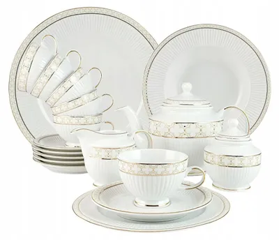 Produktbild von Tafel- und Kaffeeservice Bogucice Oxia 33-teilig aus Porzellan, für 6 Personen
