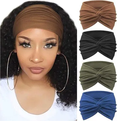 Produktbild von Famanu Haarbänder 4er Set - Breite Vintage Haaraccessoires