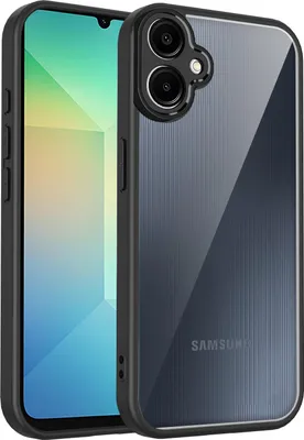 Produktbild von Hülle für Samsung Galaxy A06/A06 5G Transparente Rückseite TPU Bumper Stoßfest Handyhülle Schwarz