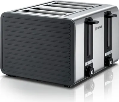 Obrázek produktu pro Bosch TAT7S45, 4 krajíců, Černá, Nerezová ocel, Nerezová ocel, Knoflíky, Otočné, CE, EAC, UA, VDE, 1800 W