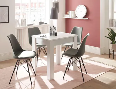 Produktbild von FURNARO Esstisch Flix Esszimmertisch Tisch ausziehbar B/H/T: 80-120x76x60 cm, Farbe:Weiß matt lack