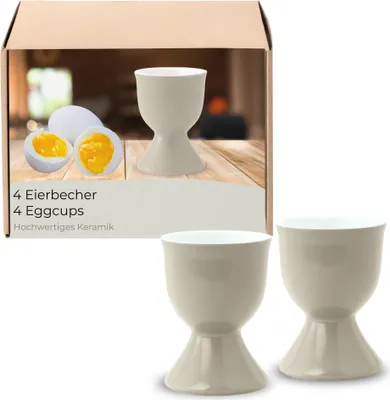 Produktbild von Eierbecher 4er Set, Ø 5x7 cm, in Taupe aus Keramik
