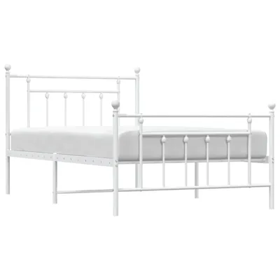 Obrázok produktu pre vidaXL Detská posteľ s čelom a nohami kovová biela 107x203 cm