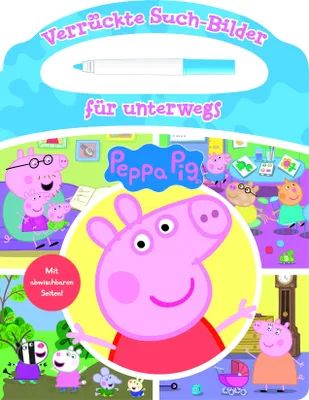 Produktbild von Peppa Pig - Verrückte Such-Bilder für unterwegs - Wimmelbuch - Pappbilderbuch mit Stift und abwischbaren Seiten ab 3 Jahren - Peppa Wutz