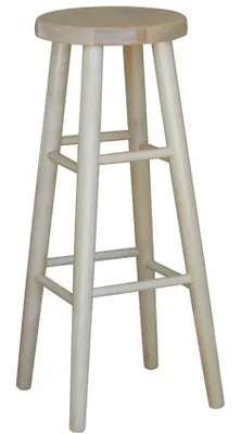 Produktbild von Barhocker aus Buchenholz 82 cm – Massiv Holzstuhl für Gastro Restaurant Bistro – Neu - Lackiert