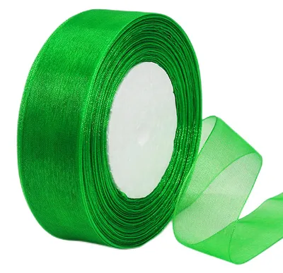 Produktbild von Organzaband, 45 Meter, Grün, 38 mm breit, für Dekoration und Geschenkverpackung