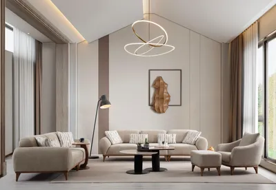Produktbild von Sitzgruppe/Sofa Set - Wohnzimmergarnitur "Moonflower" 3+2+1 + Hocker-Beige/Beige
