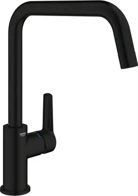 Immagine prodotto di Rubinetto da cucina, miscelatore monocomando, nero opaco, bocca alta, angolo di rotazione 150°, GROHE Start 304702430
