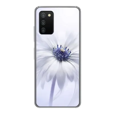 Produktbild von MuchoWow® Handyhülle Schutzhülle Hülle für Samsung Galaxy A03s Blume - Abstrakt - Weiß Silikon Softcase Handy Hülle - Schutz