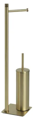 Badset Seoul: Standleuchte & Toilettenbürste, Gold, 63x14x14 cm