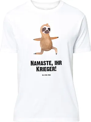 Produktbild von Mr. & Mrs. Panda Größe XXL T-Shirt Faultier Yoga - Weiß - Geschenk, Namaste, Tshirt, Lustiges, Oversize, Motiv, Shirt, Atmung