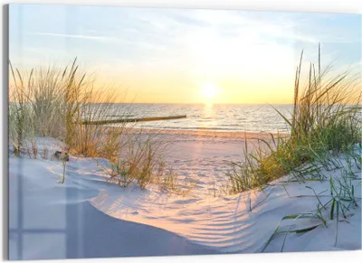 Produktbild von DEQORI Magnettafel Glas 60x40 cm 'Abendsonne an der Ostsee' beschreibbar Whiteboard