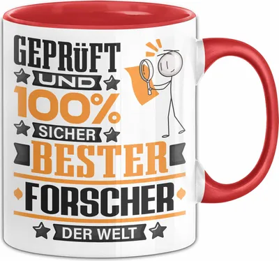 Produktbild von Forscher Geschenk Lustiger Spruch für Forscher Geschenkidee Bester Forscher Der Welt (Rot)